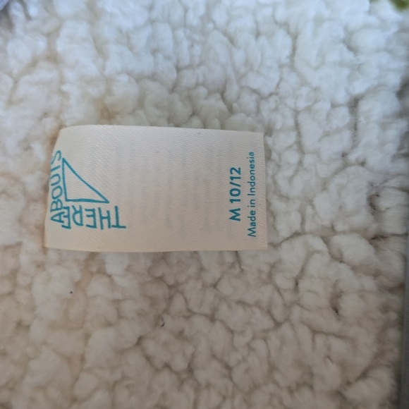 THEREABOUTS BOYS GREEN AND WHITE HOODED COAT JACKET FAUX FUR SIZE MEDIUM 10/12 - Picture 5 of 9